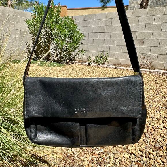 Y2K Liz Claiborne Crazy Horse Authentic Leather Baguette Shoulder Purse - Picture 6 of 14